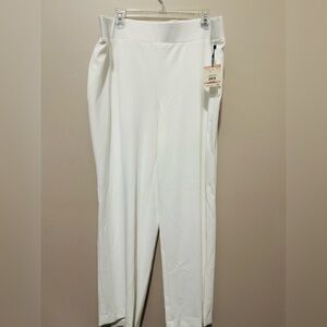 Anne Klein Elegant White Straight Leg Pants